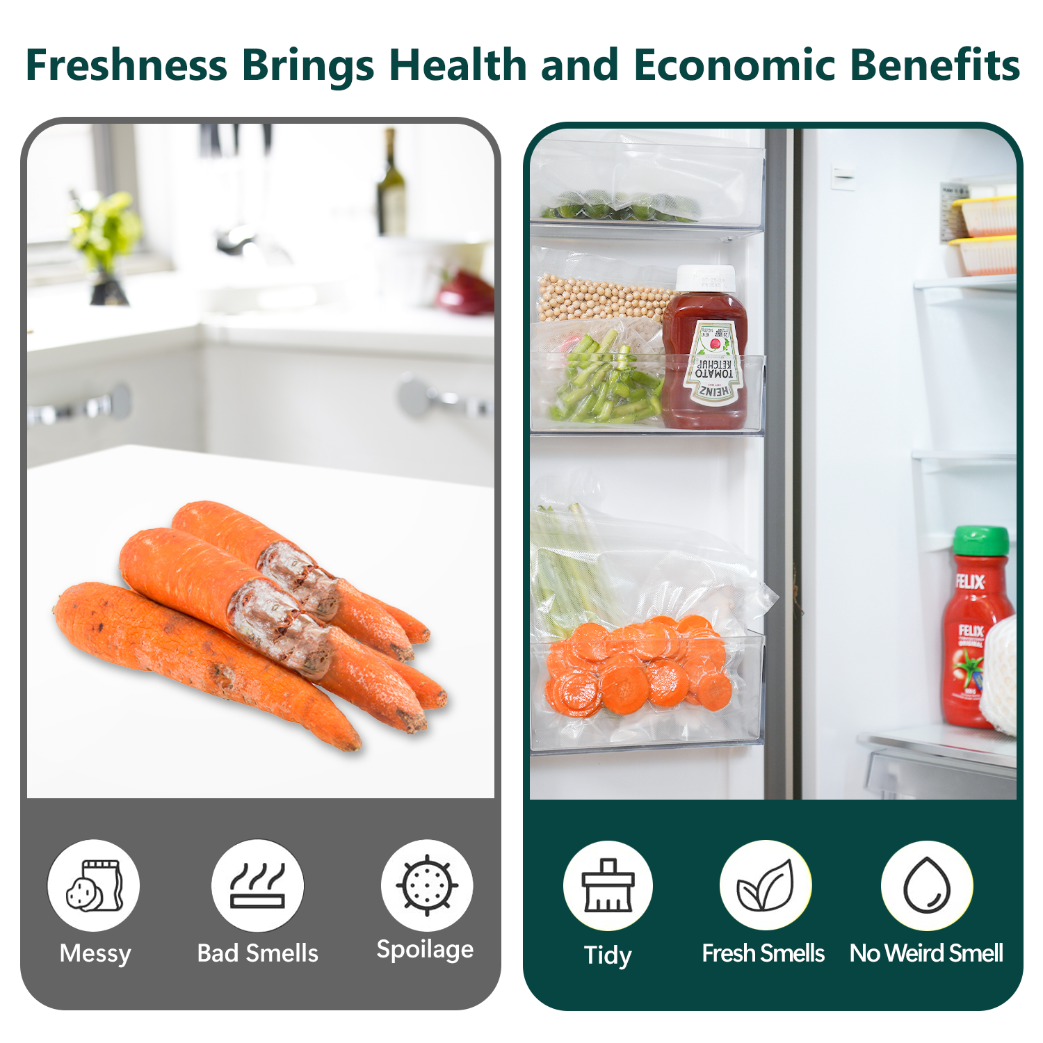 Food Sealer Vacuum Sealer Machine with Cutter, Bag Rolls| Kursinna