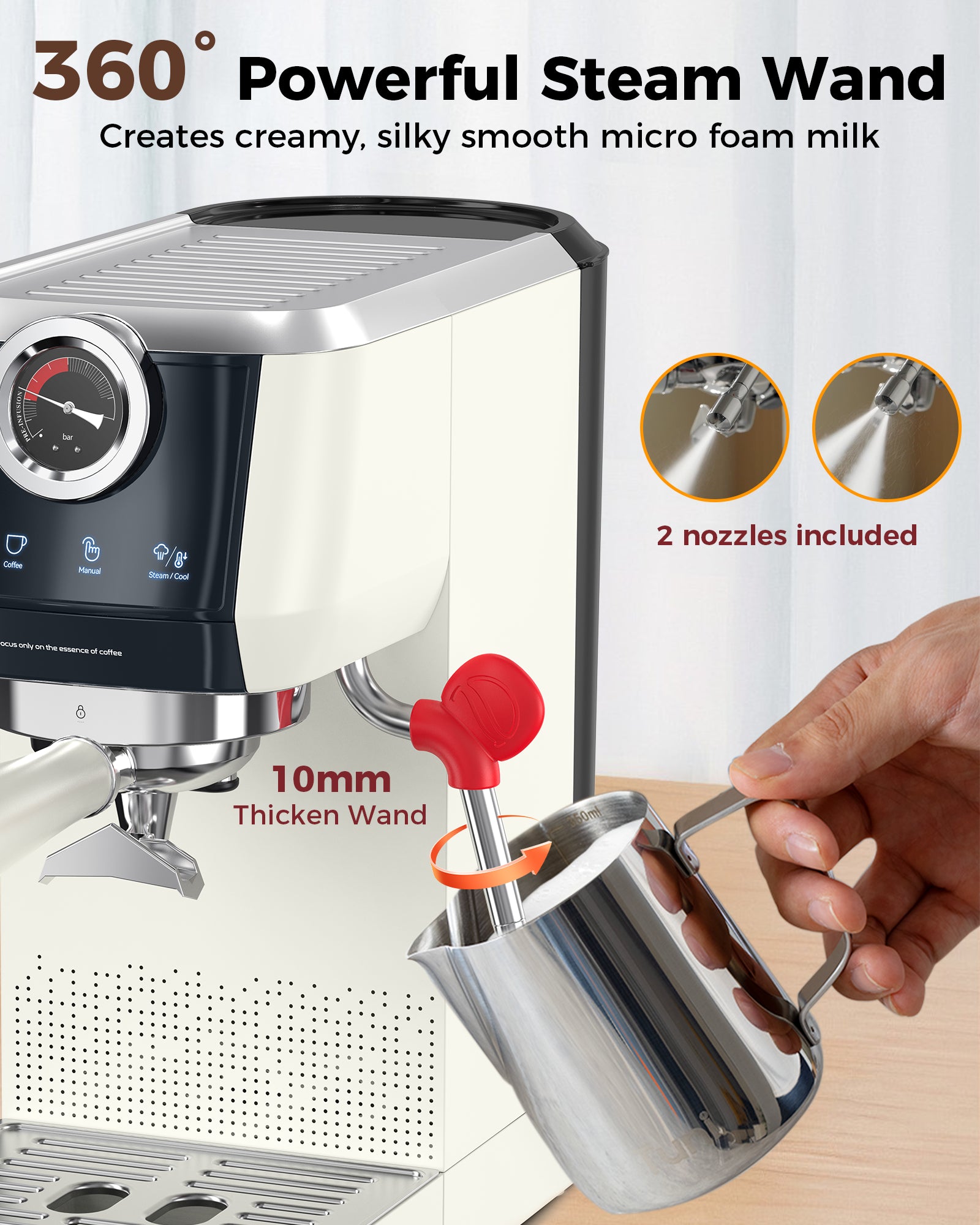 20Bar Espresso Machine, 58mm Dual Boiler Espresso Maker