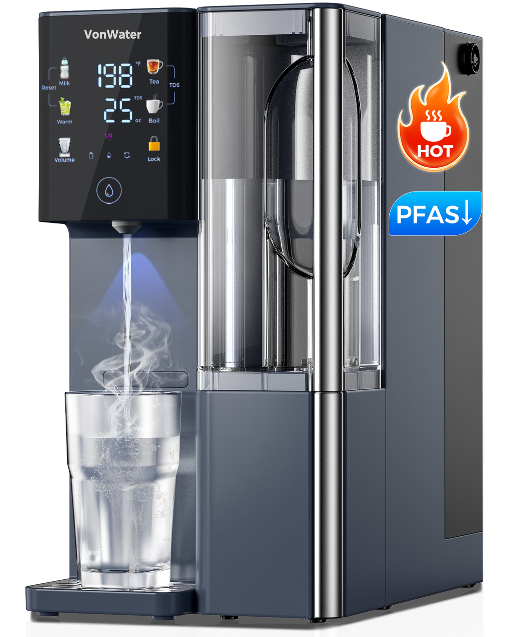 VonWater CT910H Instant Hot Countertop RO System, 7-Stage Water Purifier