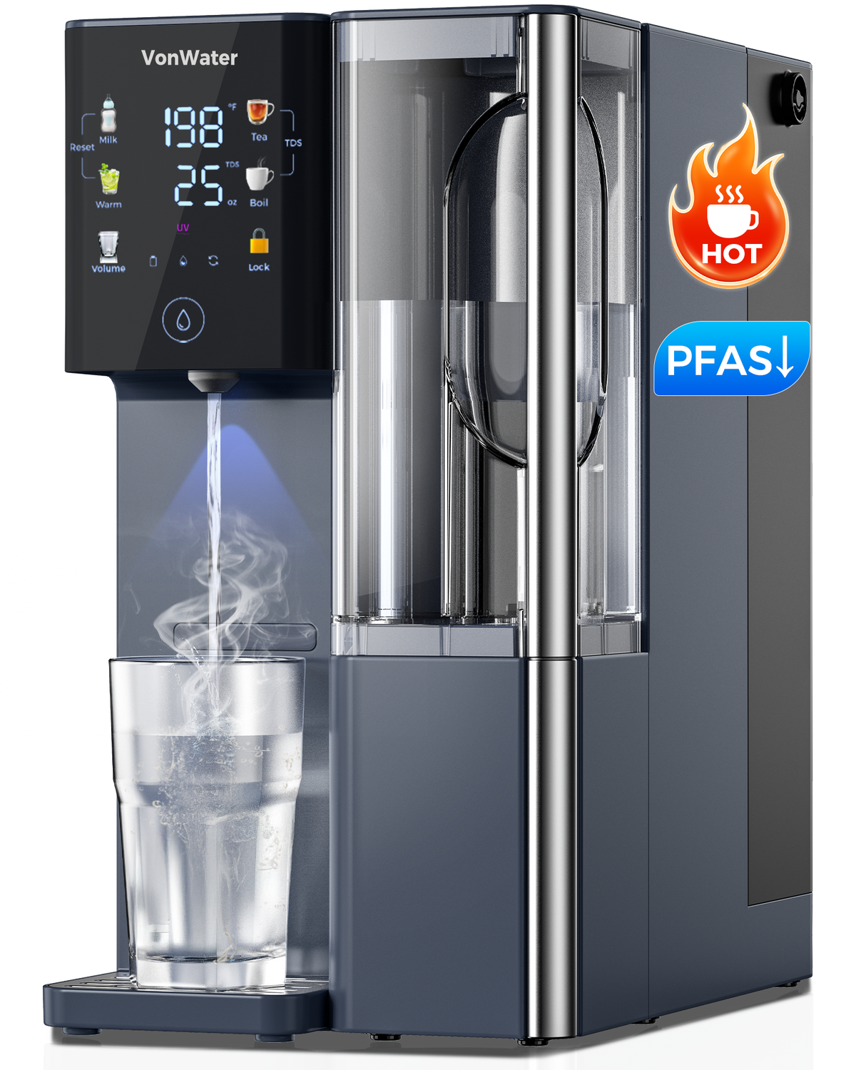 VonWater CT910H Instant Hot Countertop RO System, 7-Stage Water Purifier