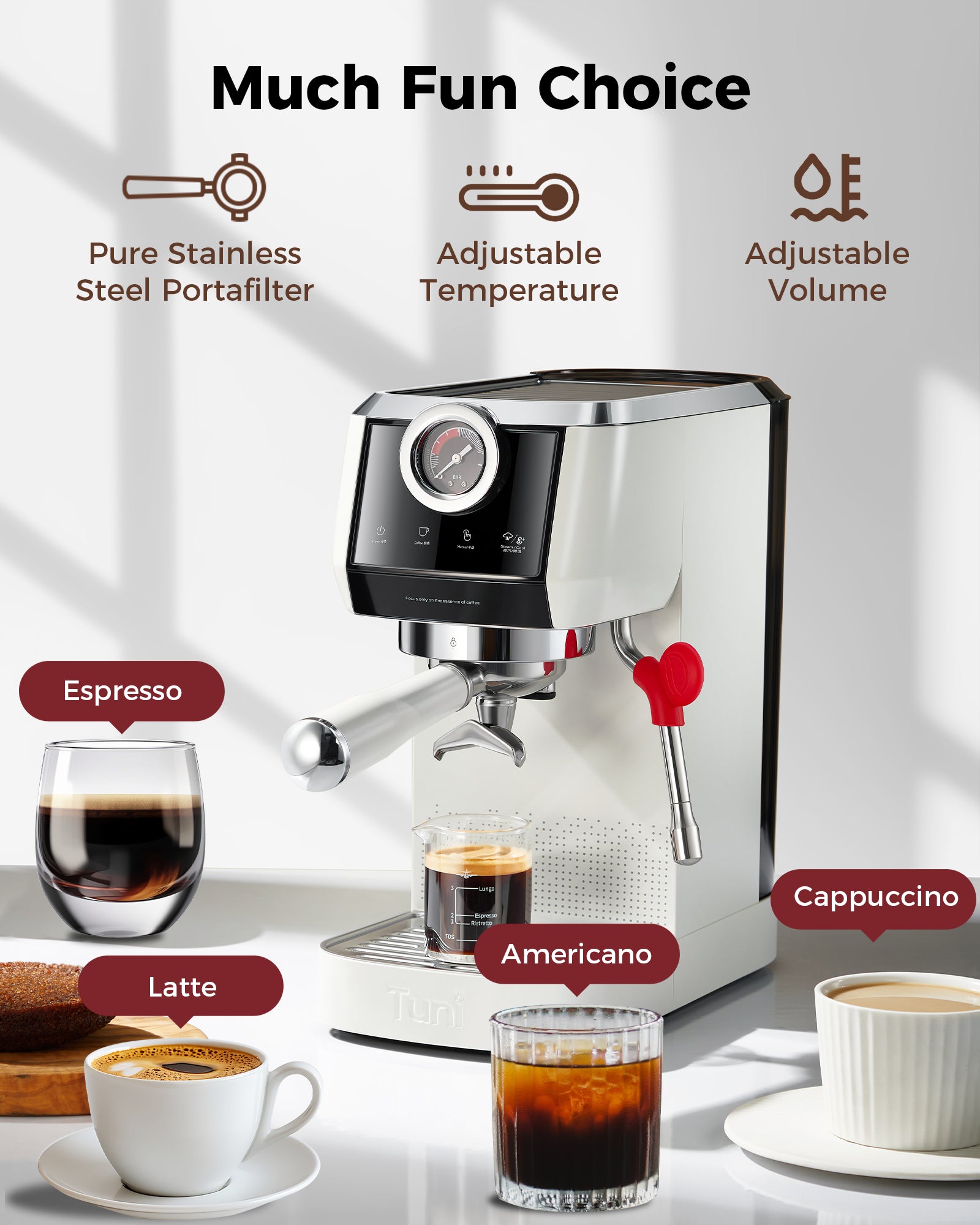 20Bar Espresso Machine, 58mm Dual Boiler Espresso Maker
