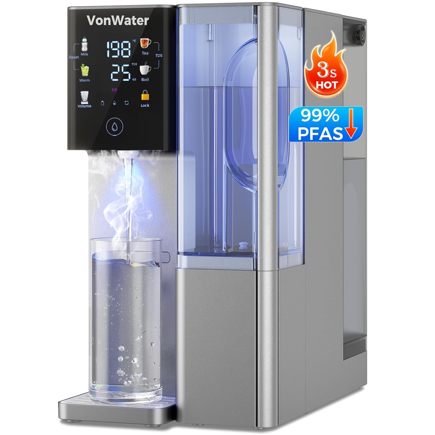 VonWater CT910HG | Instant Hot Countertop RO System, 7-Stage Water Purifier