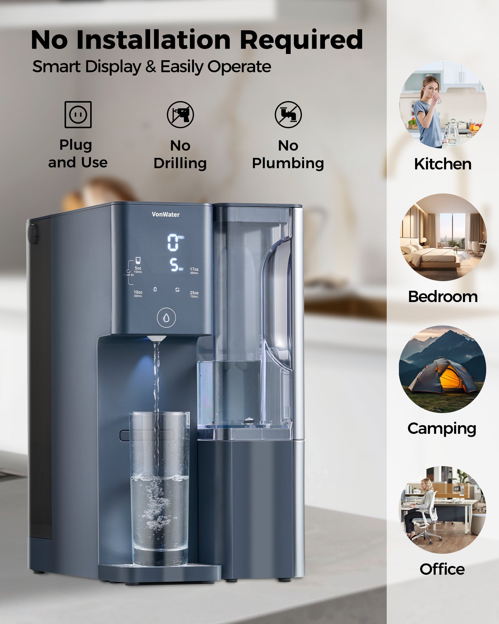 528Gallon Countertop RO System, 7 Stage Reverse Osmosis Filter
