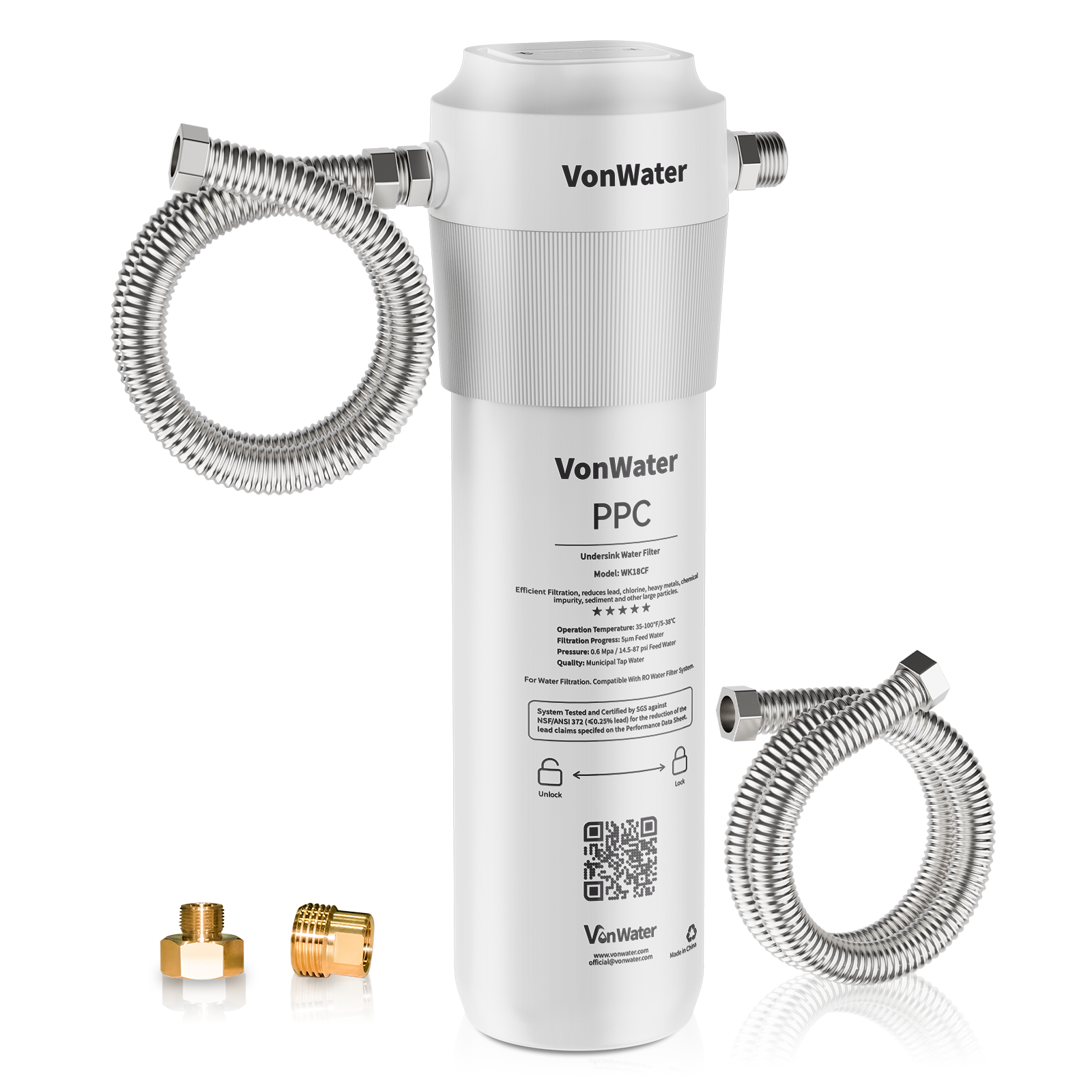 VonWater WK18 - 18000 Gallon Direct Connect Under Sink Water Filter System