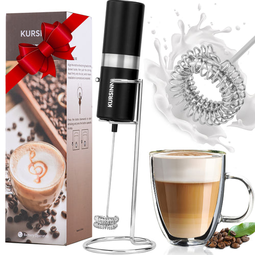13000RPM Battery Operated Milk Frother Handheld for Coffee | Kursinna